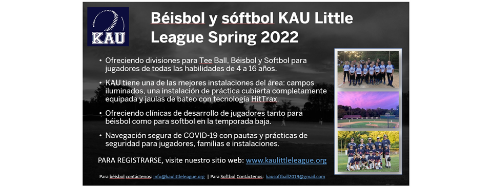 Beisbol y softbol KAU Little League Spring 2022