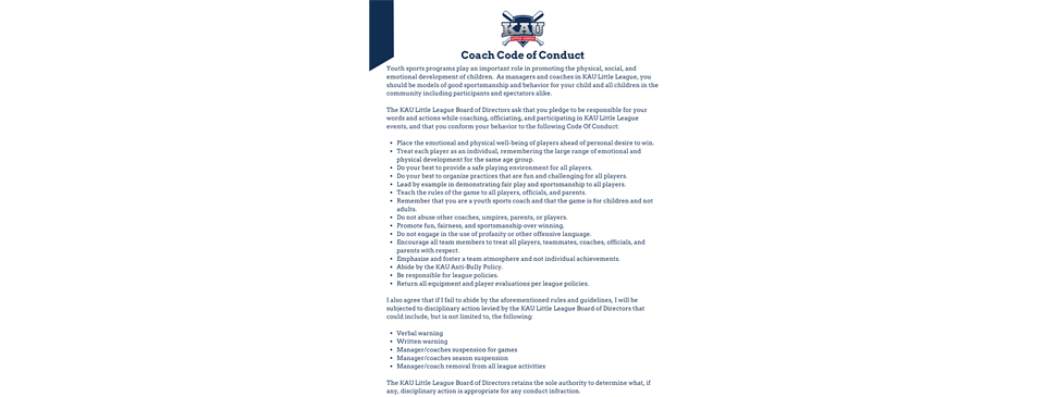 Coach Code of Conduct