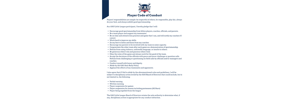 Player Code of Conduct