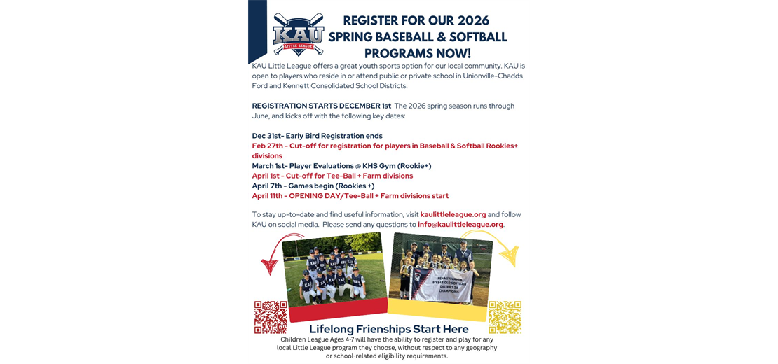 Spring 2026 Registration Now Open!