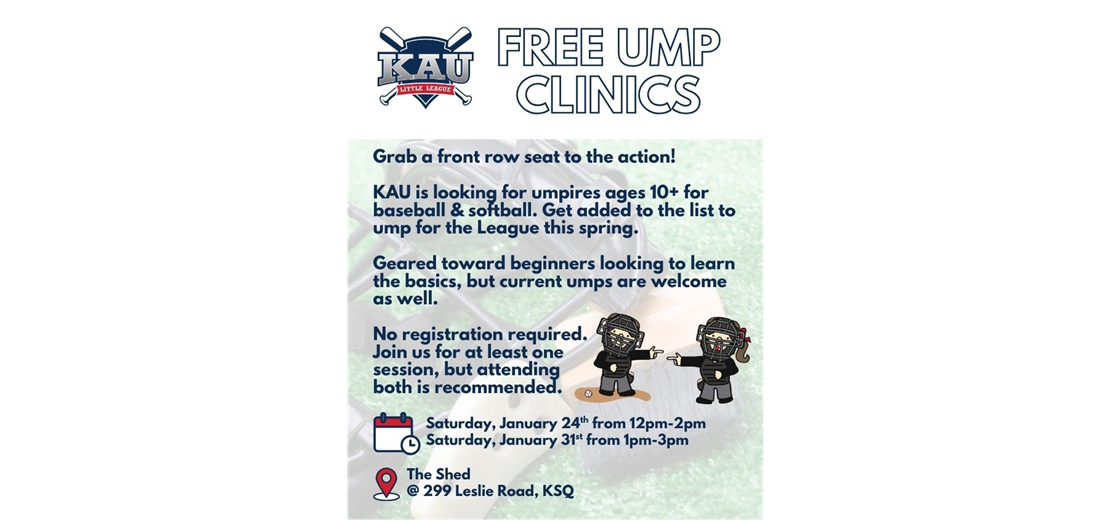 KAU Ump Clinics 1/24 and 1/31